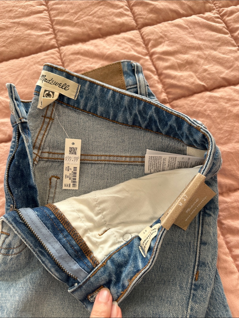 Madewell 90s Straight leg Jeans with rough hem- Curvy Mid-Rise - Picture 3 of 3